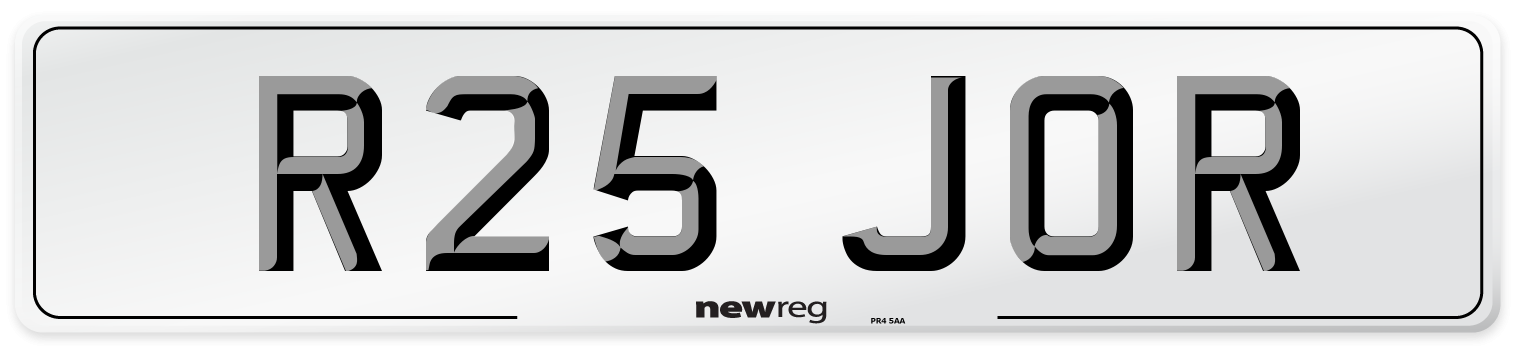 R25 JOR Number Plate from New Reg